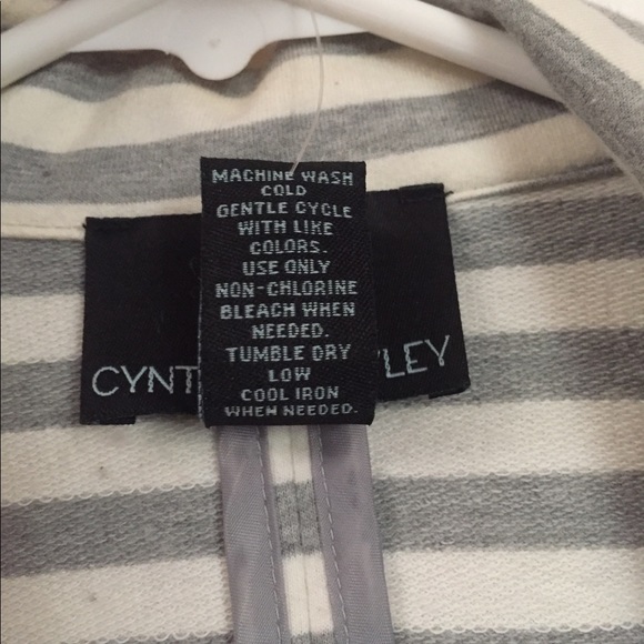 Cynthia Rowley Stripe Jacket, Grey & White, Small - Picture 4 of 4